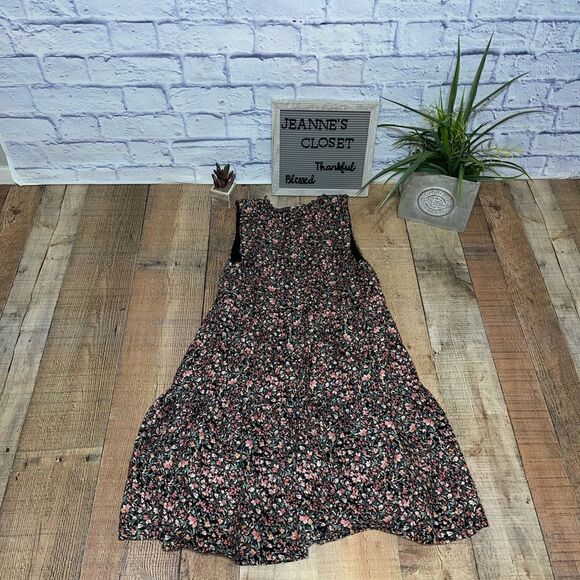 BB Dakota Sleeveless Tiered Black Floral Dress - Picture 12 of 14